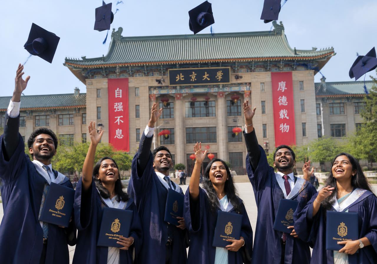 Sri Lankan graduates celebrating in China